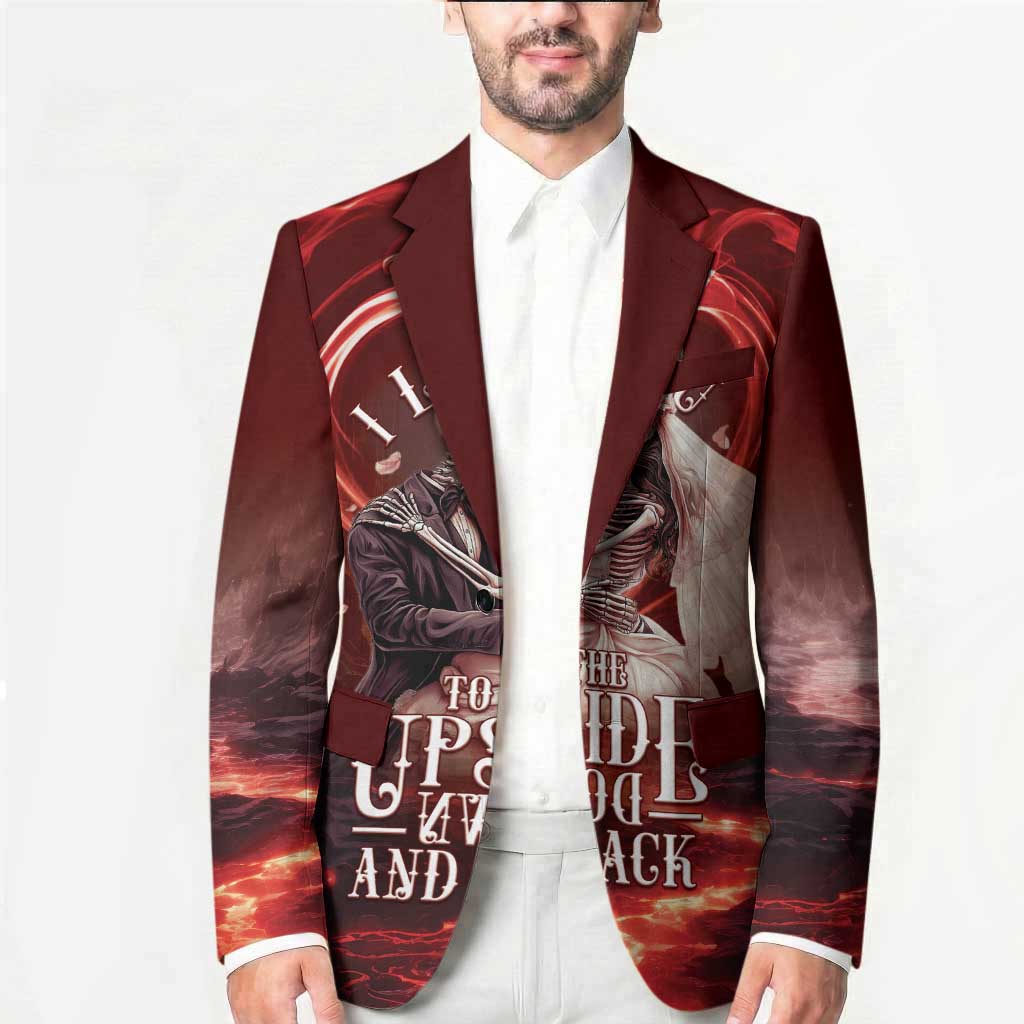 Skull Valentines Day Blazer I Love You To The Upside Down And Back