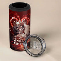 Skull Valentines Day 4 in 1 Can Cooler Tumbler I Love You To The Upside Down And Back