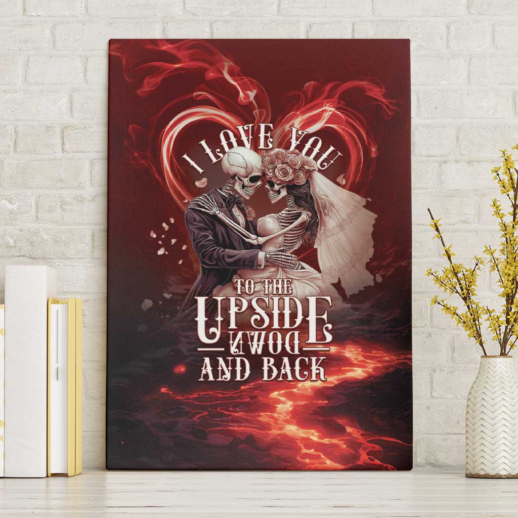 Skull Valentines Day Canvas Wall Art I Love You To The Upside Down And Back