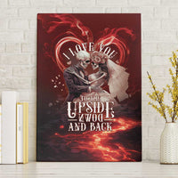 Skull Valentines Day Canvas Wall Art I Love You To The Upside Down And Back