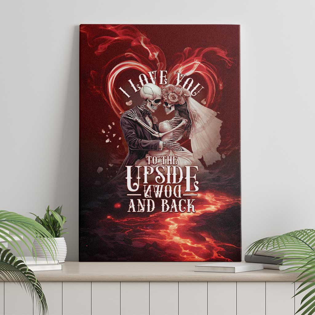 Skull Valentines Day Canvas Wall Art I Love You To The Upside Down And Back