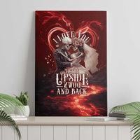 Skull Valentines Day Canvas Wall Art I Love You To The Upside Down And Back
