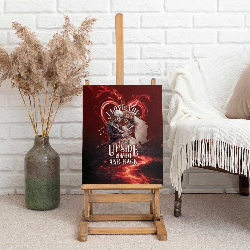 Skull Valentines Day Canvas Wall Art I Love You To The Upside Down And Back