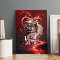 Skull Valentines Day Canvas Wall Art I Love You To The Upside Down And Back