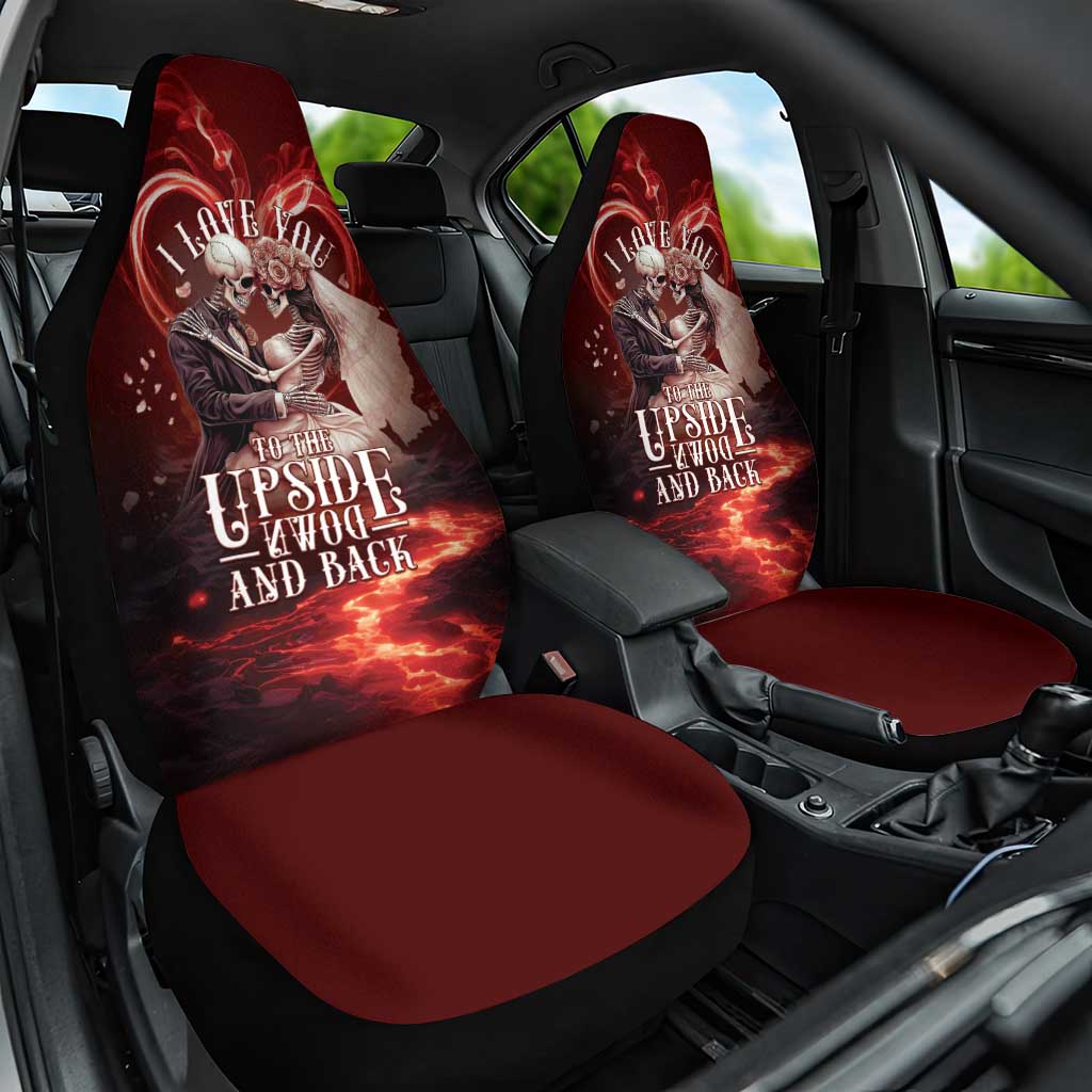 Skull Valentines Day Car Seat Cover I Love You To The Upside Down And Back