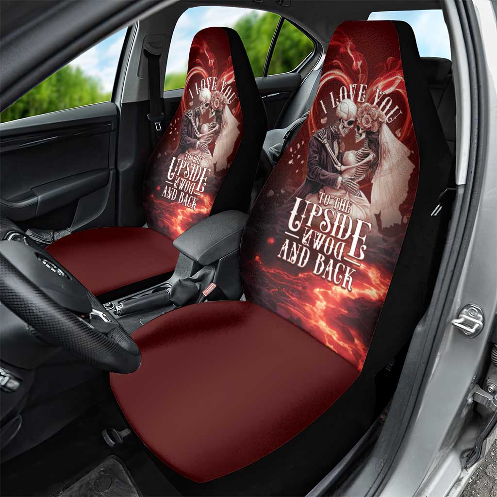 Skull Valentines Day Car Seat Cover I Love You To The Upside Down And Back