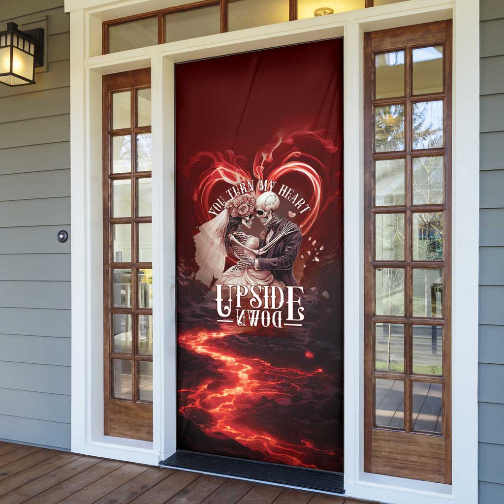 Skull Valentines Day Door Cover I Love You To The Upside Down And Back