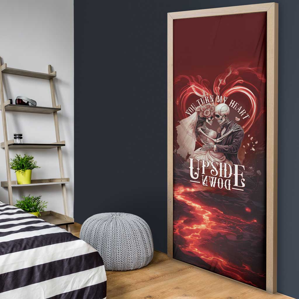 Skull Valentines Day Door Cover I Love You To The Upside Down And Back