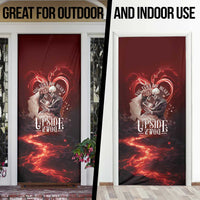 Skull Valentines Day Door Cover I Love You To The Upside Down And Back