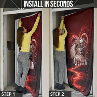 Skull Valentines Day Door Cover I Love You To The Upside Down And Back