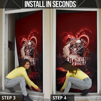 Skull Valentines Day Door Cover I Love You To The Upside Down And Back