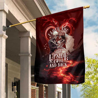 Skull Valentines Day Garden Flag I Love You To The Upside Down And Back