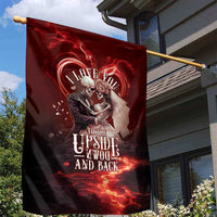 Skull Valentines Day Garden Flag I Love You To The Upside Down And Back