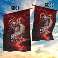 Skull Valentines Day Garden Flag I Love You To The Upside Down And Back