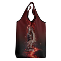 Skull Valentines Day Grocery Bag I Love You To The Upside Down And Back