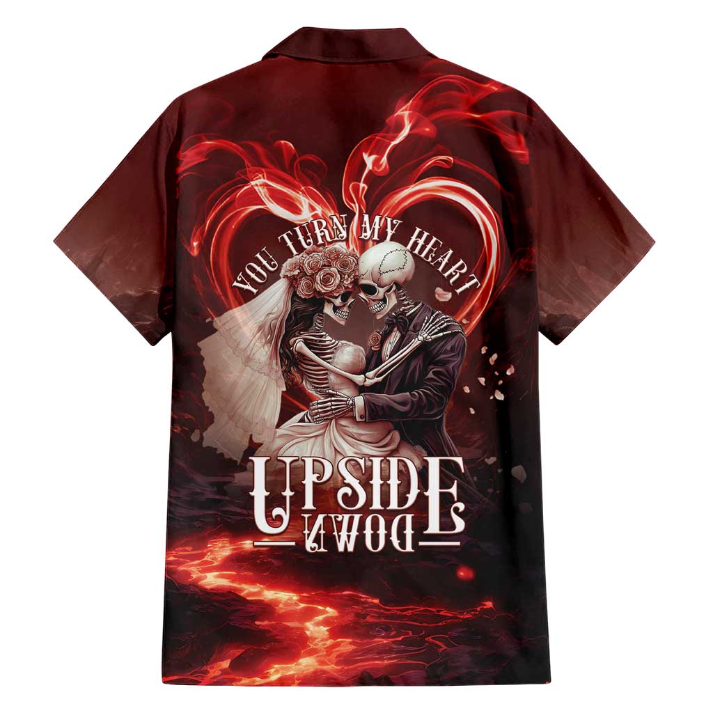 Skull Valentines Day Hawaiian Shirt I Love You To The Upside Down And Back