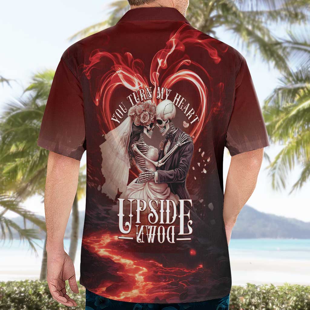 Skull Valentines Day Hawaiian Shirt I Love You To The Upside Down And Back