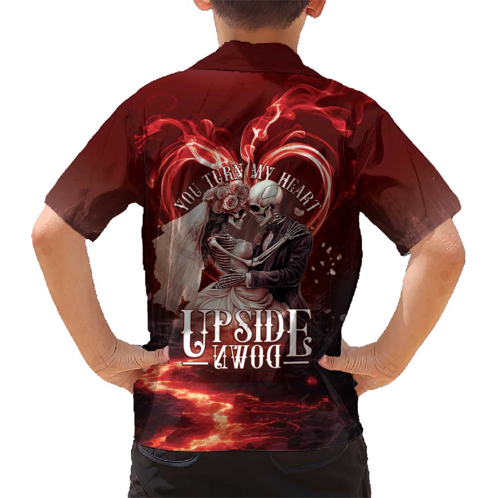 Skull Valentines Day Hawaiian Shirt I Love You To The Upside Down And Back