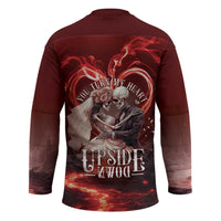 Skull Valentines Day Hockey Jersey I Love You To The Upside Down And Back