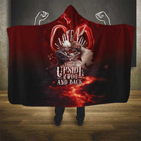 Skull Valentines Day Hooded Blanket I Love You To The Upside Down And Back