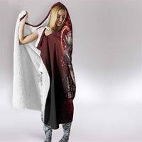 Skull Valentines Day Hooded Blanket I Love You To The Upside Down And Back