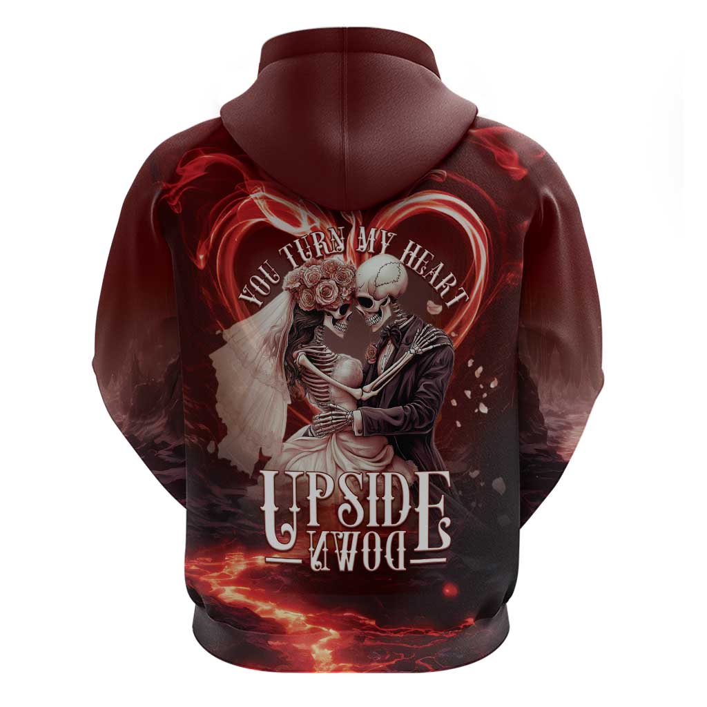 Skull Valentines Day Hoodie I Love You To The Upside Down And Back