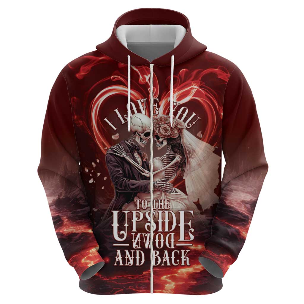 Skull Valentines Day Hoodie I Love You To The Upside Down And Back