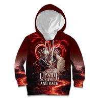 Skull Valentines Day Kid Hoodie I Love You To The Upside Down And Back