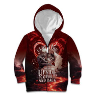 Skull Valentines Day Kid Hoodie I Love You To The Upside Down And Back