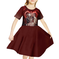 Skull Valentines Day Kid Short Sleeve Dress I Love You To The Upside Down And Back