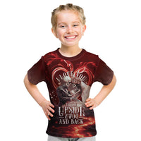 Skull Valentines Day Kid T Shirt I Love You To The Upside Down And Back