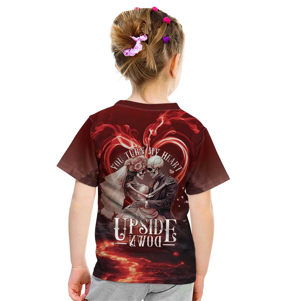 Skull Valentines Day Kid T Shirt I Love You To The Upside Down And Back