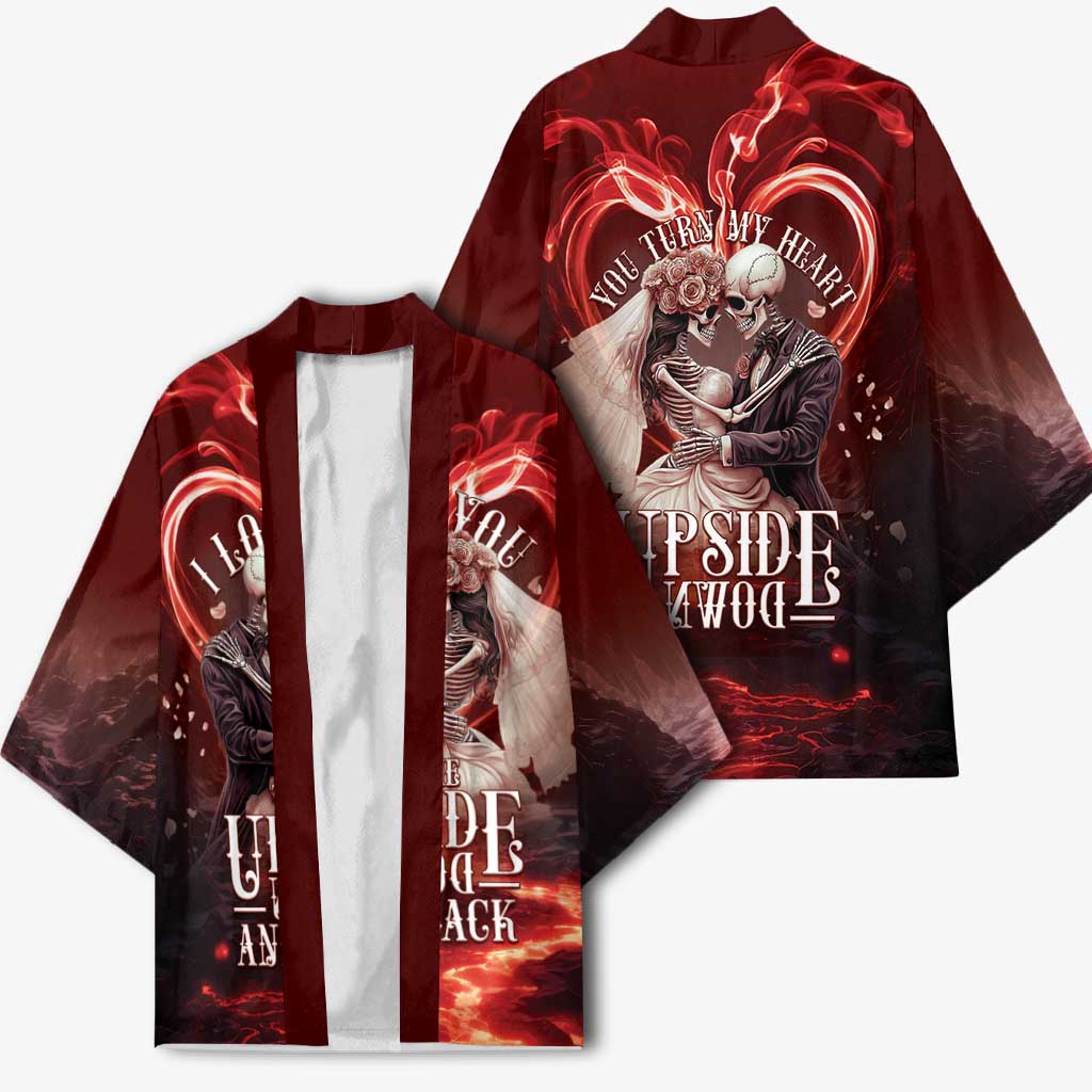 Skull Valentines Day Kimono I Love You To The Upside Down And Back