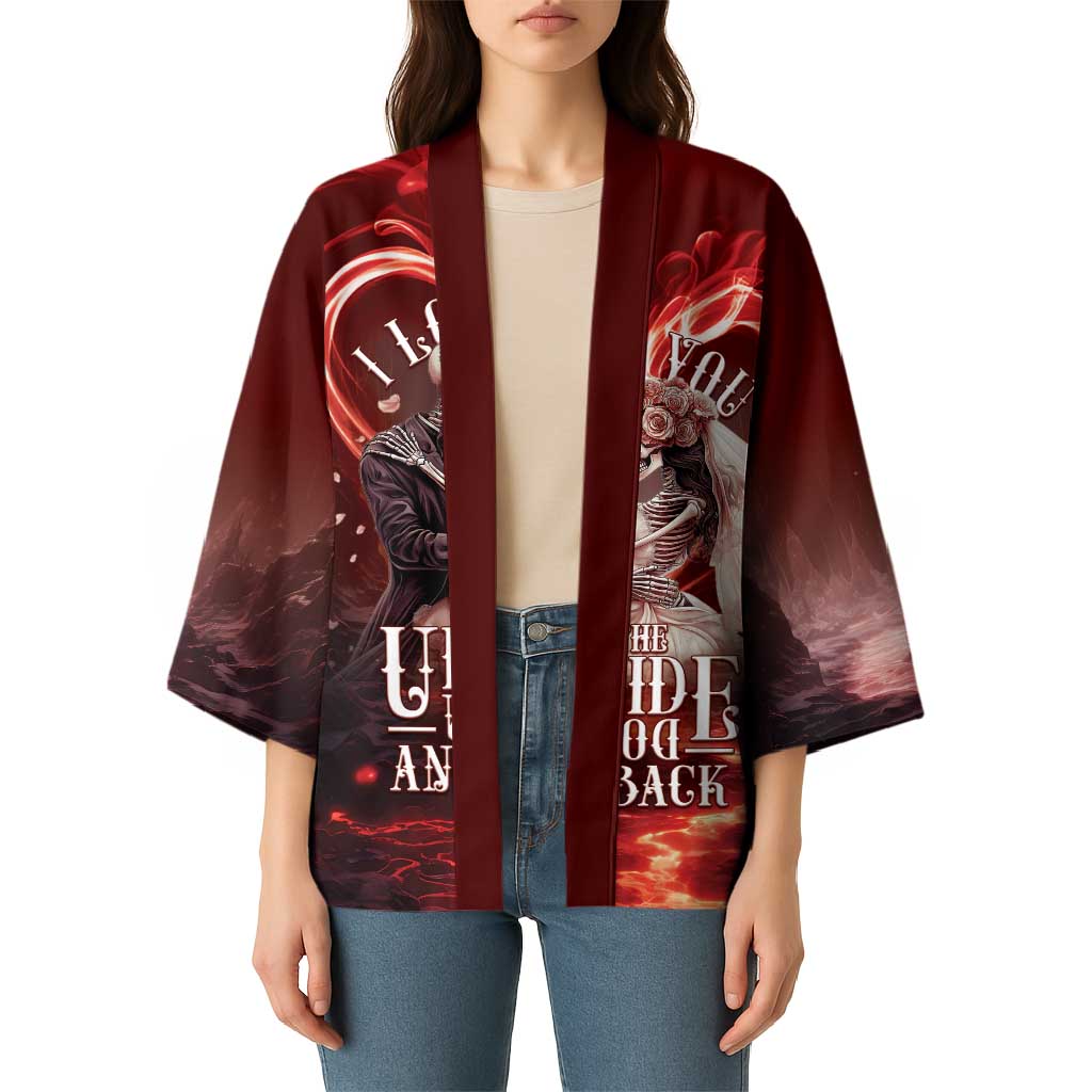 Skull Valentines Day Kimono I Love You To The Upside Down And Back