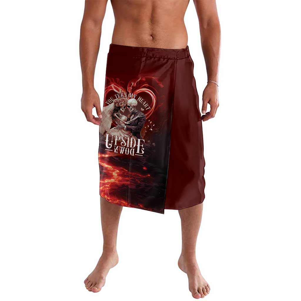 Skull Valentines Day Lavalava I Love You To The Upside Down And Back
