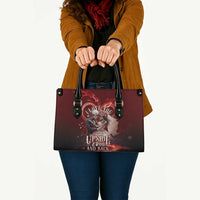 Skull Valentines Day Leather Bag I Love You To The Upside Down And Back