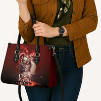 Skull Valentines Day Leather Bag I Love You To The Upside Down And Back