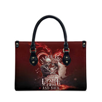 Skull Valentines Day Leather Bag I Love You To The Upside Down And Back