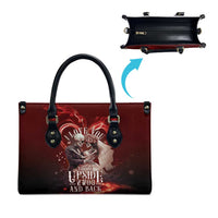 Skull Valentines Day Leather Bag I Love You To The Upside Down And Back
