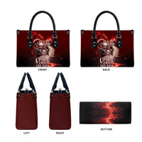 Skull Valentines Day Leather Bag I Love You To The Upside Down And Back