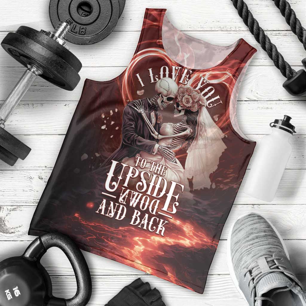 Skull Valentines Day Men Tank Top I Love You To The Upside Down And Back