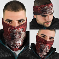 Skull Valentines Day Neck Gaiter I Love You To The Upside Down And Back
