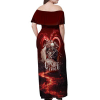 Skull Valentines Day Off Shoulder Maxi Dress I Love You To The Upside Down And Back
