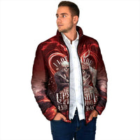 Skull Valentines Day Padded Jacket I Love You To The Upside Down And Back