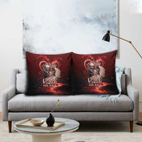 Skull Valentines Day Pillow Cover I Love You To The Upside Down And Back