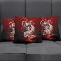 Skull Valentines Day Pillow Cover I Love You To The Upside Down And Back
