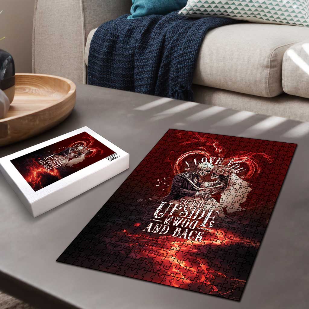 Skull Valentines Day Puzzle I Love You To The Upside Down And Back