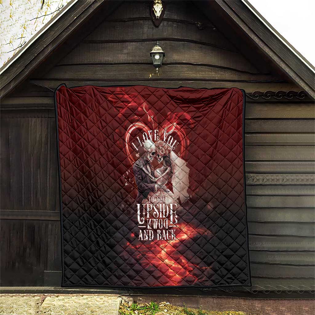 Skull Valentines Day Quilt I Love You To The Upside Down And Back