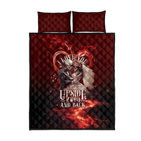 Skull Valentines Day Quilt Bed Set I Love You To The Upside Down And Back