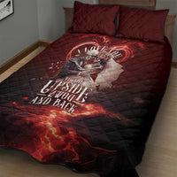 Skull Valentines Day Quilt Bed Set I Love You To The Upside Down And Back